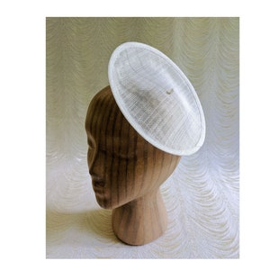 Off White Saucer Fascinator Base Contoured Sinamay Straw Hatinator Form for DIY Millinery Supply 8 Inch  Round Shape Not Ready to Wear