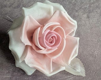 4.5" Pink Ivory Silk Millinery Rose Ombre Shaded for Hats Fascinators Fashion MR-14