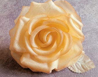 4" Golden Apricot Silk Rose for Hats Fascinators Millinery Flower MR23