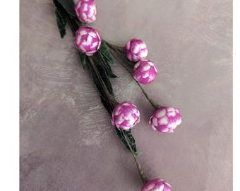 Vintage Bud Spray of 7 Small Millinery Flowers Plum Purple Ombre Silk for Hats Floral Arrangements  Crafts Fascinators
