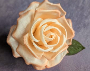 4" Shaded Apricot Rose Silk Millinery Flower CLEARANCE SALE MR-12