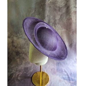 Purple Saucer Hat Base Contoured Sinamay Straw Fascinator Hatinator Form for DIY Millinery Supply 12&quot; Round Shape Not Ready to Wear