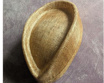 7.5" honey Gold Sinamay Fascinator Base for DIY Millinery Supply Teardrop Shape Pillbox Hat Style Not Ready to Wear
