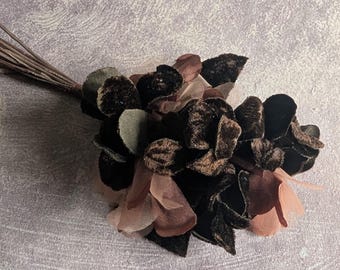 Brown Silk and Velvet Millinery Flowers for Hats, Fascinators, Crafts