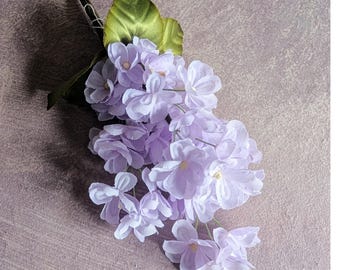 Vintage Lilacs Pale Lavender Millinery Flowers with Leaves from Germany for Hats Fascinators, Crafts