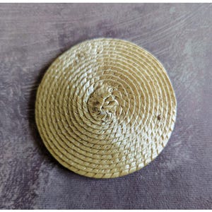 Small Round Fascinator Base Tan Beige with Comb for DIY Straw Millinery Hat Projects