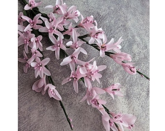 Pink Cherry Blossom Spray Silk Flower Twig Branch NOS Millinery for Hats Crowns Bouquets Floral Arrangements