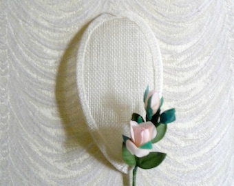 Base bibi Sinamay ivoire clair blanc cassé pour bricolage chapeau chapellerie fourniture forme de larme