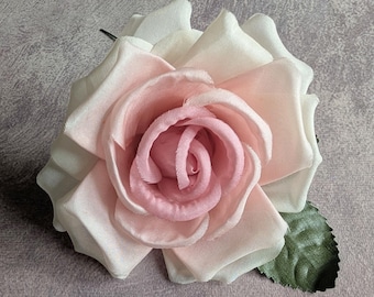 4" Pink Ivory Rose Ombre Shaded Silk Millinery Flower CLEARANCE SALE MR-19