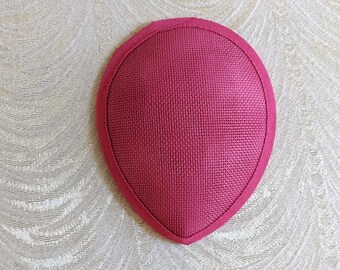 Fuchsia Pink Buckram Fascinator Base for DIY Hat Millinery Supply Teardrop Shape