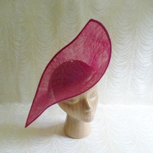 IMPERFECT Large Fuchsia Pink Hat Base Sinamay Straw Hat Form for DIY Hatinator Millinery Supply Not Ready to Wear