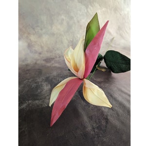 Large Vintage Bird of Paradise NOS Tropical 9" Millinery Flower Pink Cream from Germany for Hats Fascinators, Floral Arrangements