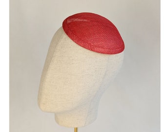 5.25" Red Fascinator Base Sinamay Hat Form for DIY Hat Millinery Supply Round Shape R5-11