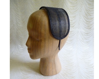 Black Sinamay Fascinator Base on Headband for DIY Millinery
