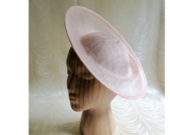 Light Peachy Ballet Pink Saucer Hat Base Sinamay Straw Fascinator Hat Form for DIY Millinery Supply 12 Inch Round Shape Not Ready to Wear