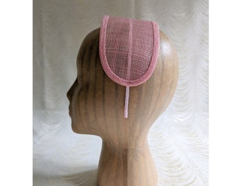 Peachy Pink Sinamay Fascinator Base on Headband for DIY Millinery