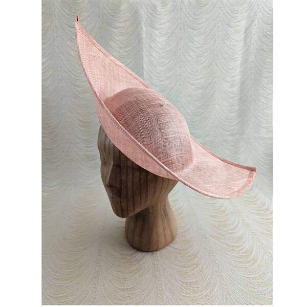 SALE Peach Hat Base As Is Sinamay Straw Hatinator Form for DIY Millinery Supply Oblong Wide Not Ready To Wear