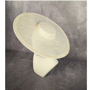 17.25 Ivory Cartwheel Hat Base Woven Sinamay Straw Wide Hat Form for DIY Millinery Supply Round Shape Not Ready to Wear image 1