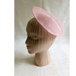 Peachy Pink Saucer Fascinator Base Contoured Sinamay Straw Hatinator Form for DIY Millinery Supply 8 Inch  Round Shape Not Ready to Wear