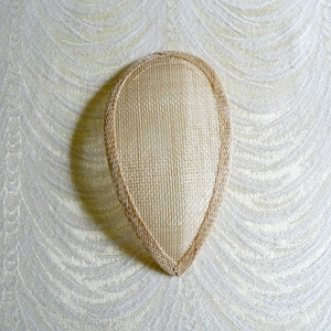 5.75&quot; Natural Sinamay Fascinator Base for DIY Hat Millinery Supply Teardrop Shape Beige Tan