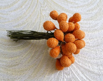 VENTE vintage Oranges 36 Chapellerie Fruit Décoration Bouquet de NOS Gros Pépins Baies d'Allemagne pour Chapeaux Artisanat Corsage Décorations