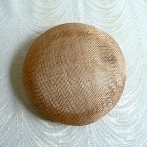 Bronze Beige Fascinator Base Sinamay Smartie Pillbox Button Style for Hats DIY Millinery