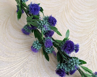 Vintage Thistle Large Spray Purple Millinery Flowers Artificial Wildflowers for Hats Fascinators Floral Arrangements Crafts