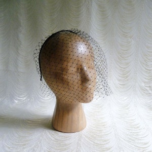 Black Veiling with Satin Wrapped Headband for DIY Birdcage Blusher Millinery Supply Russian French Netting Veil Fascinators