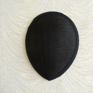 Black Buckram Fascinator Base for DIY Hat Millinery Supply Teardrop Shape