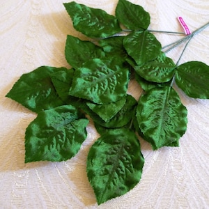 36 Vintage Japan Millinery Rose Leaves Small Embossed 36 Vintage Japan Millinery Rose Leaves Small Embossed