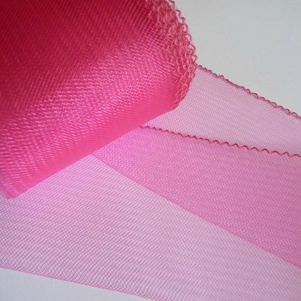 3-Zoll-Crisin Hot Pink Rosshaar Borte Fadenkante für Hüte DIY Hutmacherzubehör Verschönerung