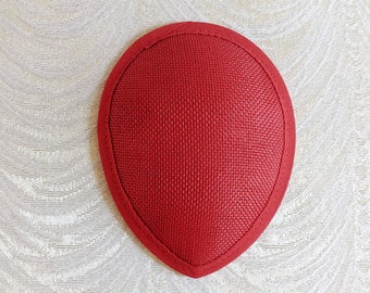 Red Buckram Fascinator Base for DIY Hat Millinery Supply Teardrop Shape