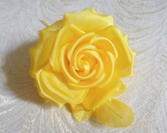 Vintage Millinery Organdy Hat Flower 3pc KW Yellow 