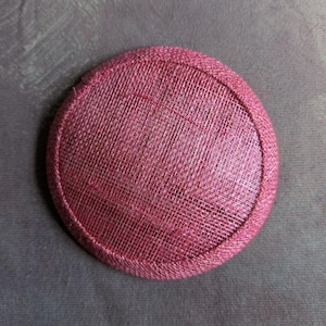 4&quot; Mystic Pink Fascinator Base Sinamay with Sleeve for Headband or Clip for DIY Hat Millinery Supply Round Disc Shape