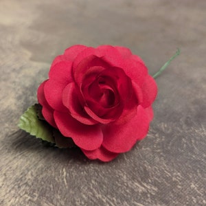 SALE Small 3&quot; Cherry Red Silk Rose Millinery Flower for Hats, Fascinators, Crafts 3FN0089R