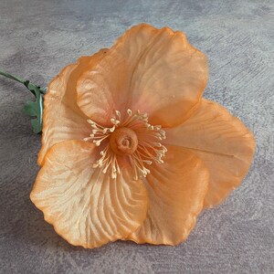 Vintage Poppy Melon Orange Double Layer NOS Germany Millinery for Hats, Fascinators, Floral Arrangements