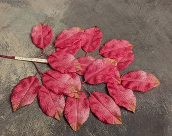Shaded Pink Large Vintage Leaves Millinery Spray for Hats Fascinators Head Bands Costumes Crafts