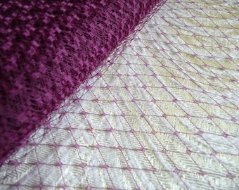 Plum Veiling for Hats Purple Millinery Supply 9 Inch Birdcage Russian French Netting DIY Veils Blushers