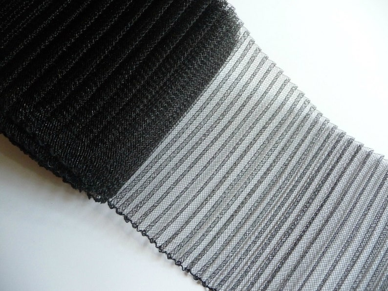 6 pouces crinoline plissée tresse de crin noir bord fil Crin pour chapeaux accessoires de chapellerie bricolage embellissement image 3