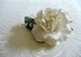 Creamy White Ivory Velvet Rose Millinery Flower with Forget Me Nots and Leaves for Corsages Hats Hair Clips Bridal Bouquets Crafts Weddings 