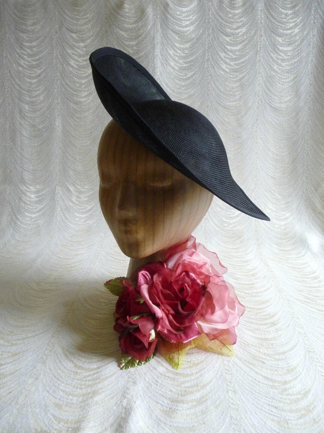 Large Black Hat Base Fascinator Hat Form for DIY Hat Millinery Etsy