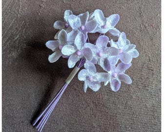 Velvet Forget Me Nots Lavender Millinery Flowers One Dozen 1" Blossoms for Hats Crafts