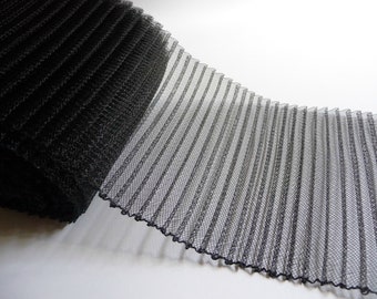 6 Inch Pleated Crinoline Black Horsehair Braid Thread Edge Crin for Hats DIY Millinery Supply Embellishment