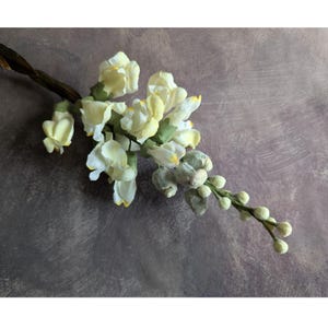 Snapdragon Millinery Flower Spray Vintage NOS Pale Lemon Yellow for Hats, Floral Arrangements, Bouquets