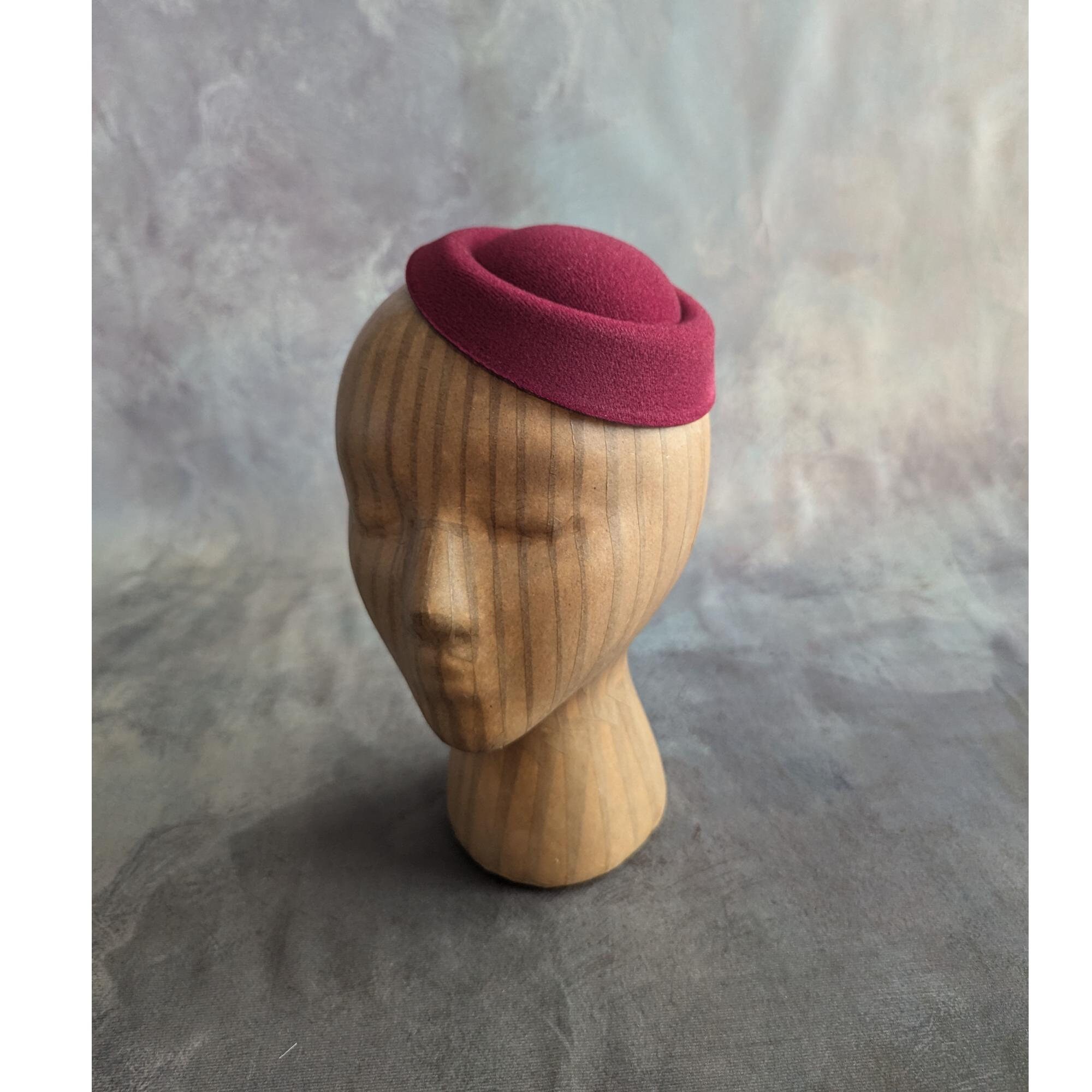 Women\'s Wool Felt Ribbon French Fashion Vintage Millinery Beret Hats Burgundy Wine 11 1/2 In Wool Felt French Beret | SUN YORKOS main image 3