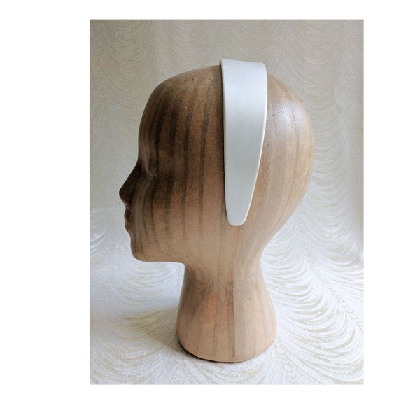 Wide Ivory Satin Wrapped 4 cm Headband for DIY Millinery Supply Hats Fascinators Aliceband Hair Accessory