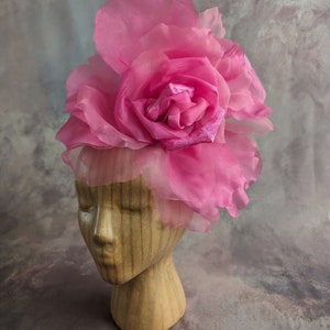 NEW COLOR Large 12 Silk and Velvet Hot Pink Fuchsia Rose for Hats Gowns Home Dec Fascinators Not Ready to Wear image 8