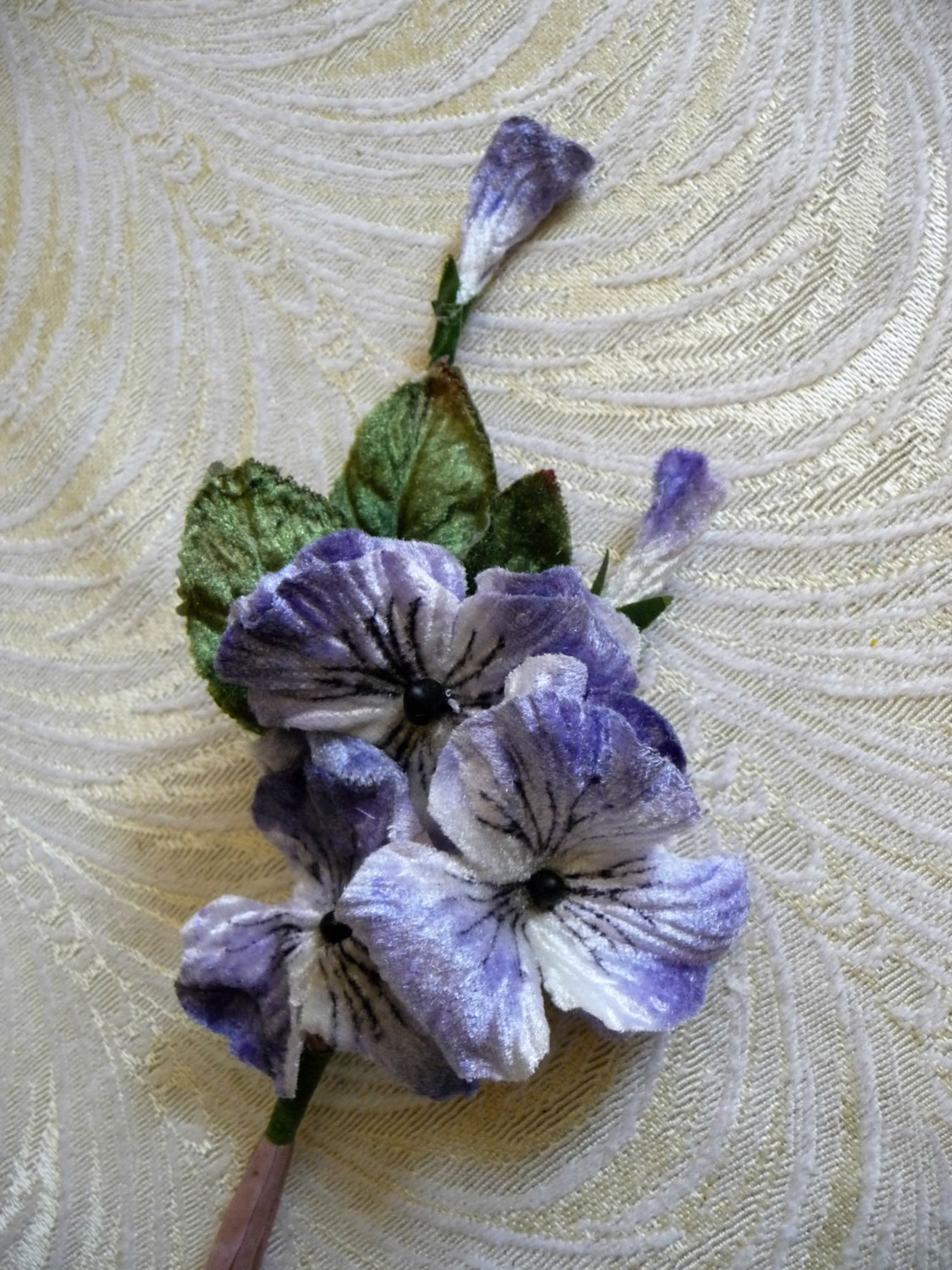 Velvet Pansies Millinery Flowers Light Periwinkle Blue Bunch Etsy