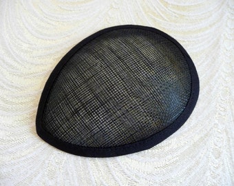 5.5&quot; Black Sinamay Fascinator Base for DIY Hat Millinery Supply Teardrop Shape