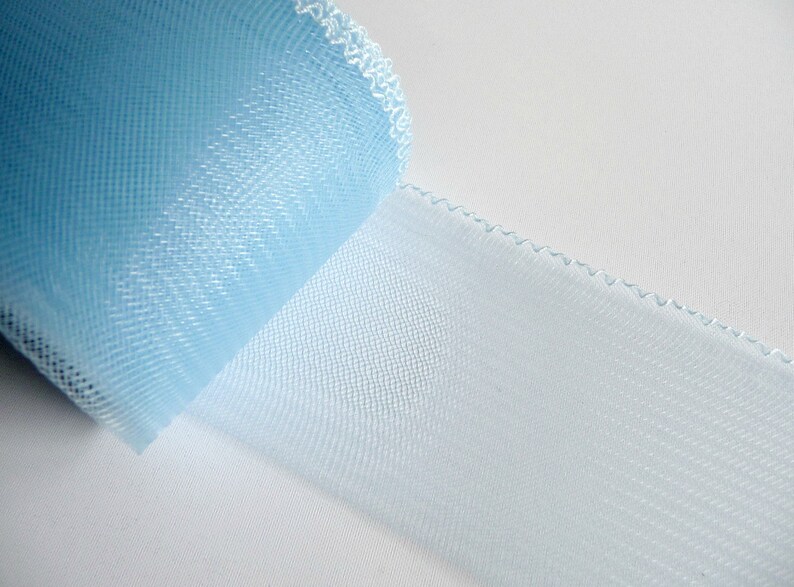 3 Inch Crin Light Blue Horsehair Braid Thread Edge for Hats DIY Millinery Supply Embellishment image 1